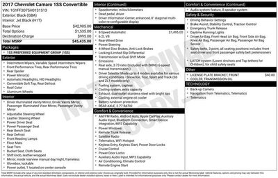 2017 Chevrolet Camaro 1SS