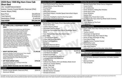 2020 RAM 1500 Big Horn Crew Cab 4x4 5'7' Box
