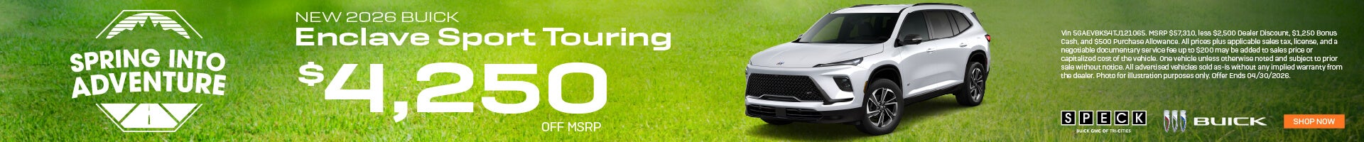 4250 off msrp on a new 2026 buick enclave