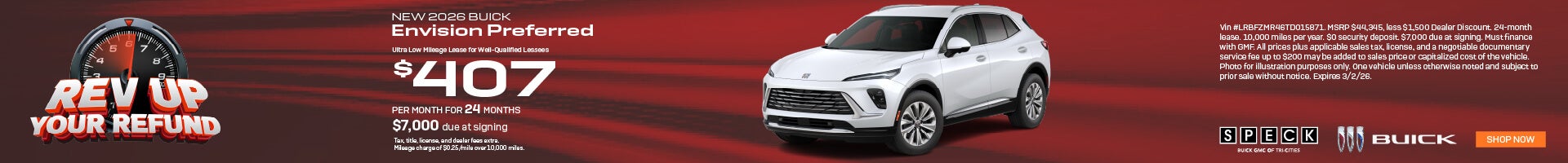407 per month lease buick envision