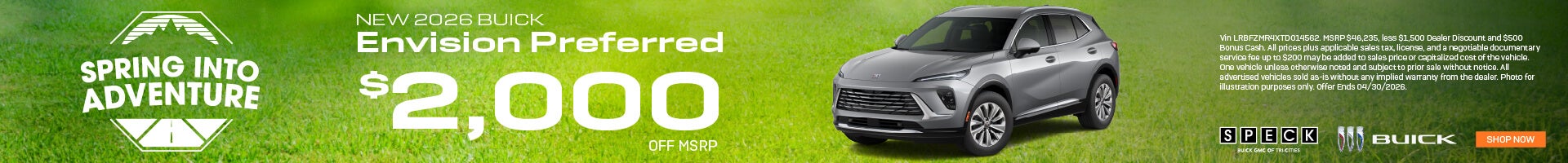 2000 off msrp on a new buick envision