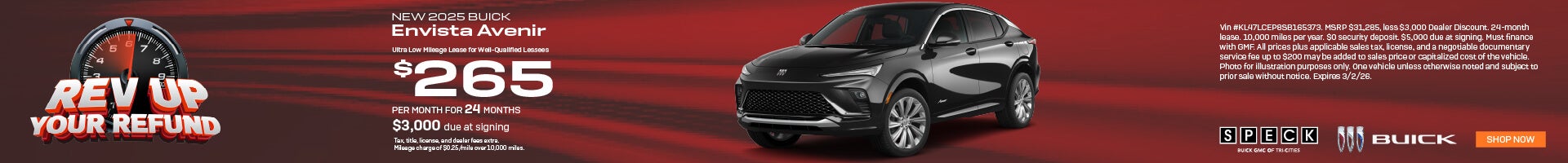265 per month lease buick envista