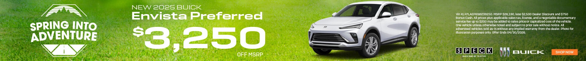3250 off msrp on a new 2025 buick envista