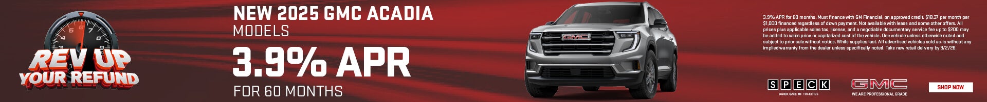 3.9 apr for 60 on gmc acadia
