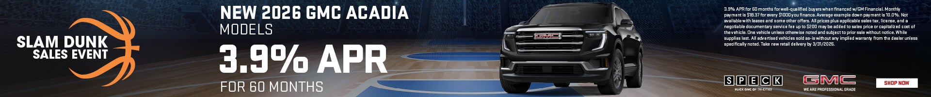 gmc acadia 0 apr for 60