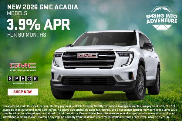 3.9 apr for 60 gmc acadia