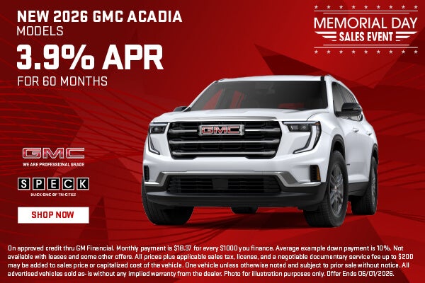 3.9 apr for 60 months gmc acadia