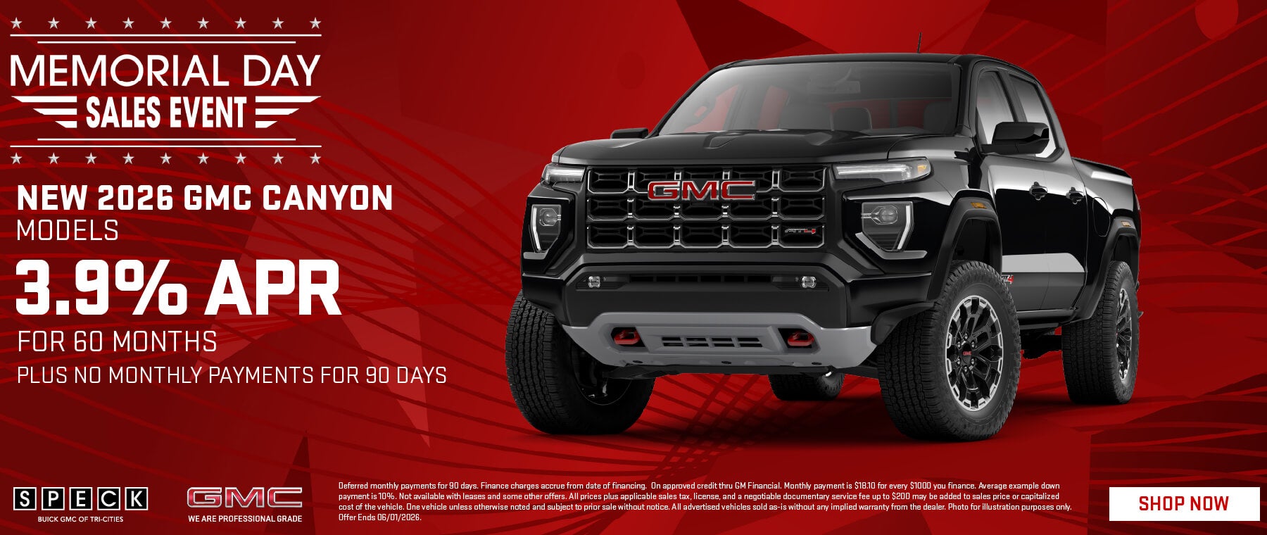 3.9 apr for 60 months gmc canyon