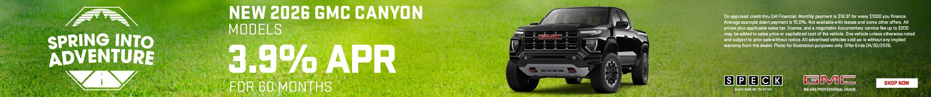 3.9 apr for 60 months on a new gmc canyon