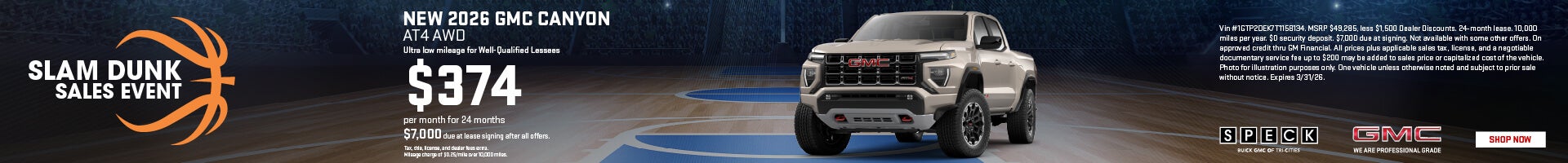 374 per month gmc canyon