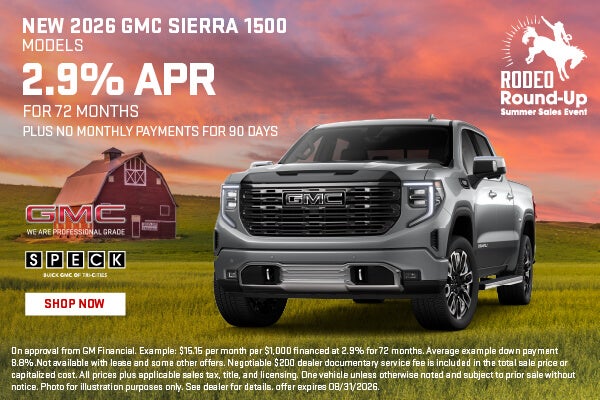 2.9 apr for 72 months 2026 gmc sierra 1500