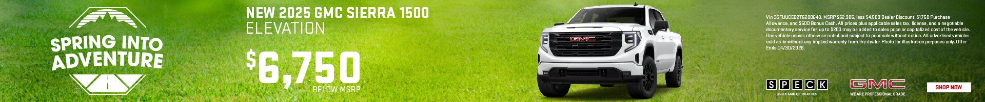 6750 off msrp on a new 2026 gmc sierra 1500