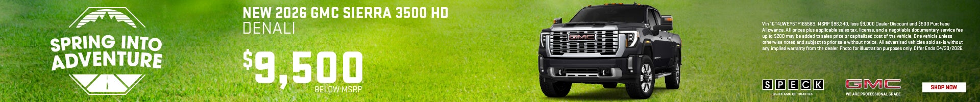 9500 off msrp on a new 2025 gmc sierra 3500