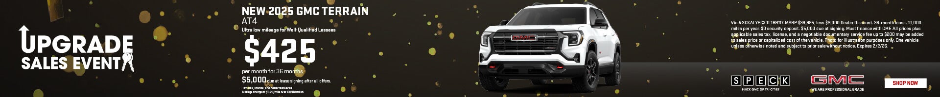 lease a new gmc terrain for 425 per month