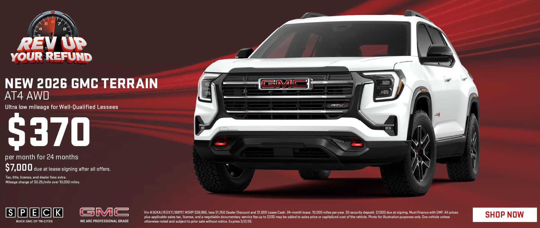 370 per month gmc terrain lease