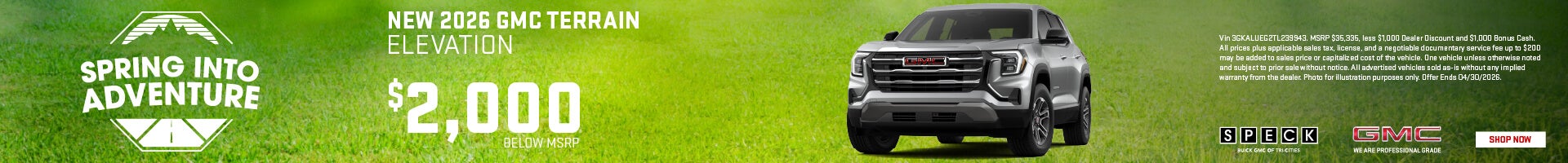 2000 off msrp on a new gmc terrain