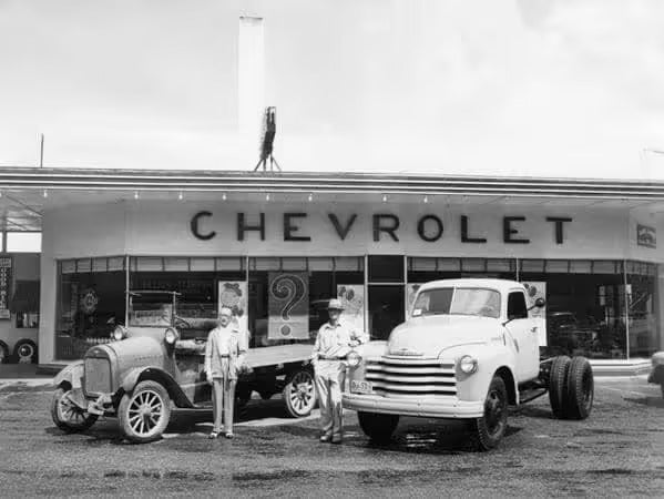 Historic Chevrolet dealership exterior photo