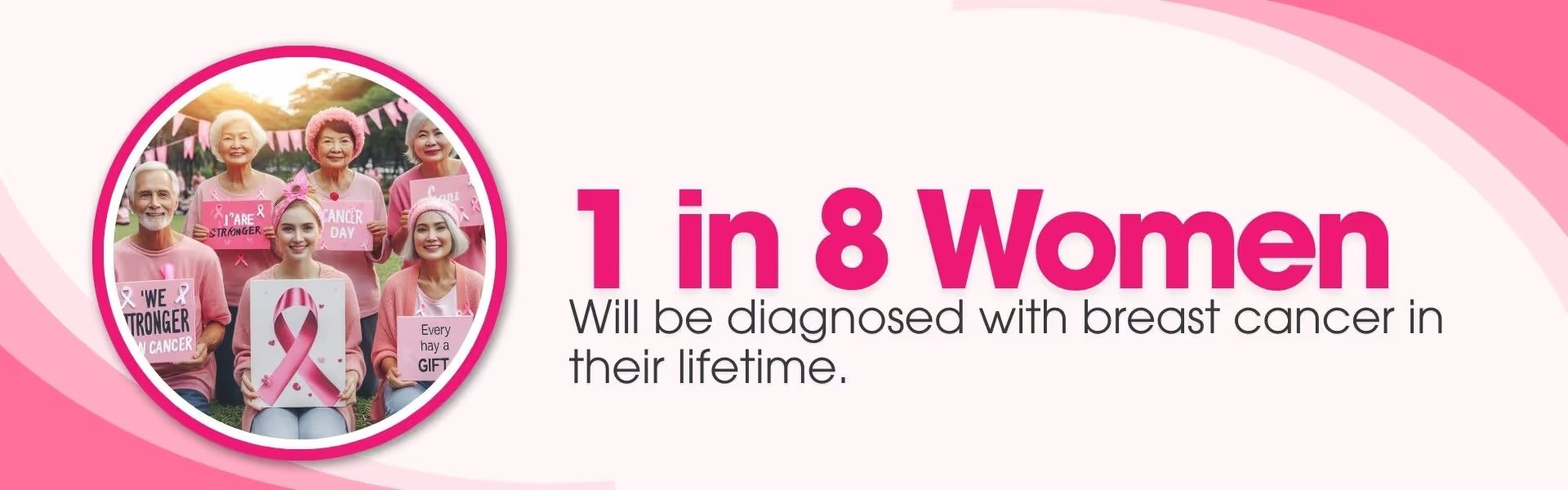 1 in 8 women will be diagnosed with breast cancer