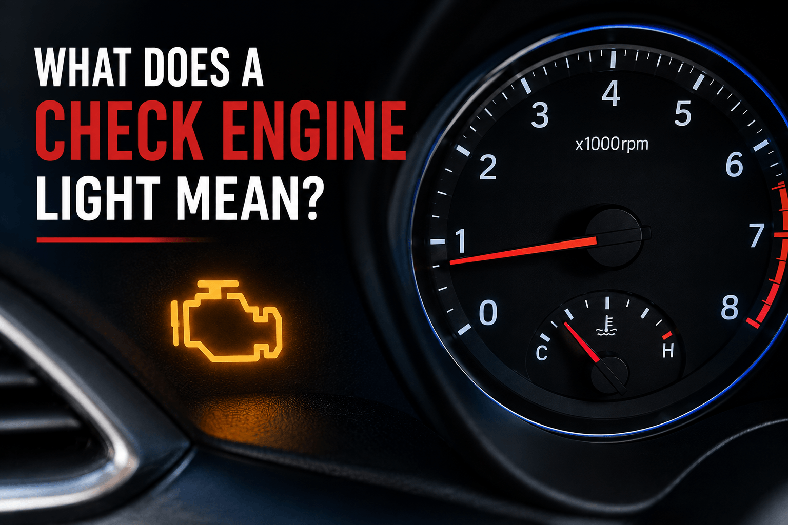 Check engine light illuminated on a vehicle dashboard